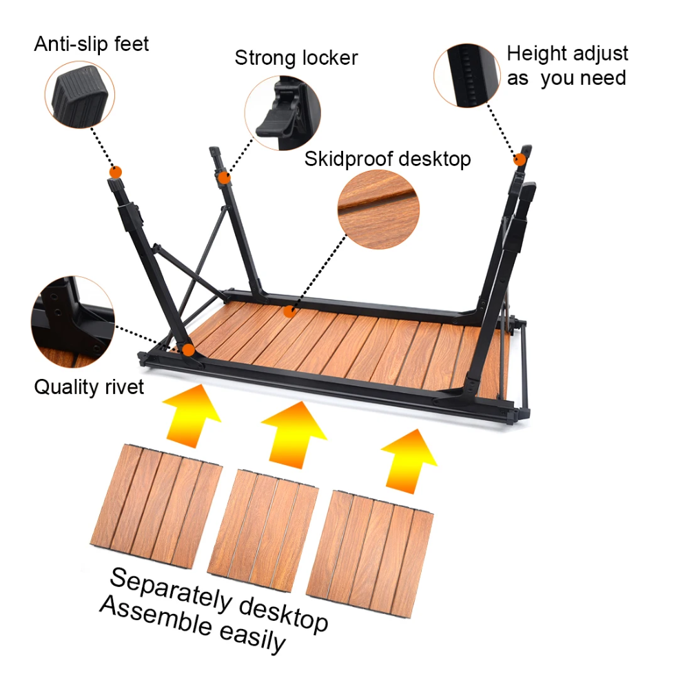 Foretan Meja Lipat IGT Camping Foldable Portable Table Aluminium Plate - TY-IGT2 Gambar produk Foretan Meja Lipat IGT Camping Foldable Portable Table Aluminium Plate - TY-IGT2 - 3