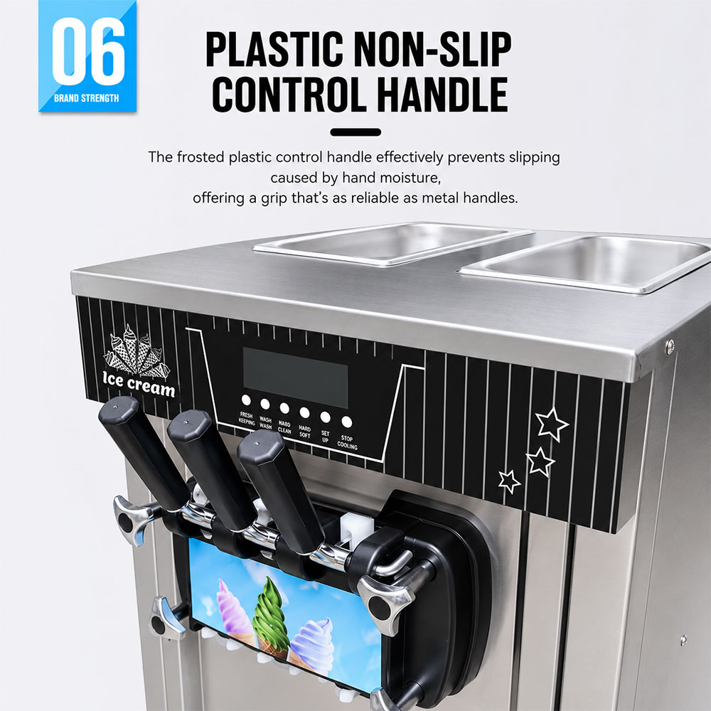 DUTRIE Ice Cream Maker Commercial Mesin Pembuat Es Krim 3 Rasa 1600 W - ZB-BQL268YL Gambar produk DUTRIE Ice Cream Maker Commercial Mesin Pembuat Es Krim 3 Rasa 1600 W - ZB-BQL268YL - 6