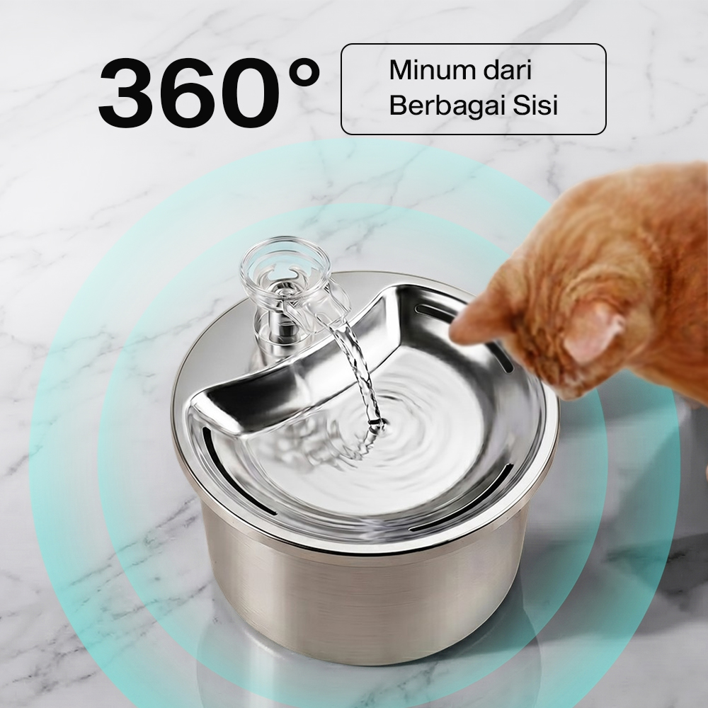AONISE Water Dispenser Fountain Tempat Air Minum Kucing Anjing 2L - FT333 Gambar produk AONISE Water Dispenser Fountain Tempat Air Minum Kucing Anjing 2L - FT333 - 3