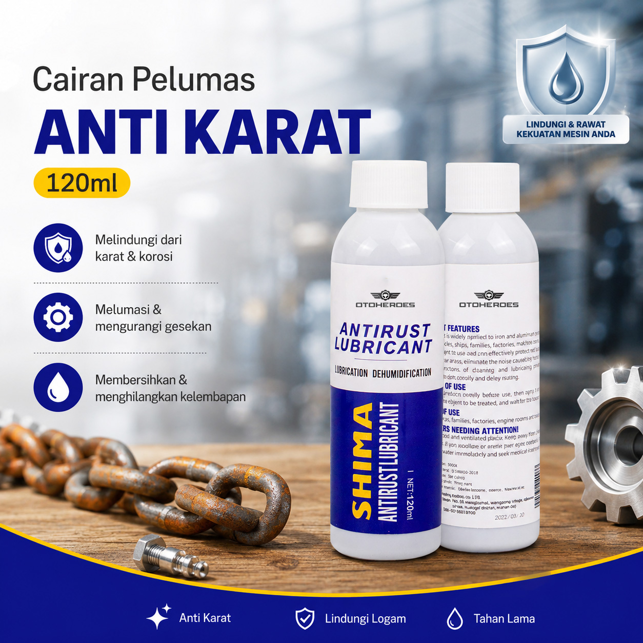 OTOHEROES Cairan Pelumas Anti Karat QuickCleaning Rust Lubricant 120ml - SM100 Gambar produk OTOHEROES Cairan Pelumas Anti Karat QuickCleaning Rust Lubricant 120ml - SM100 - Utama