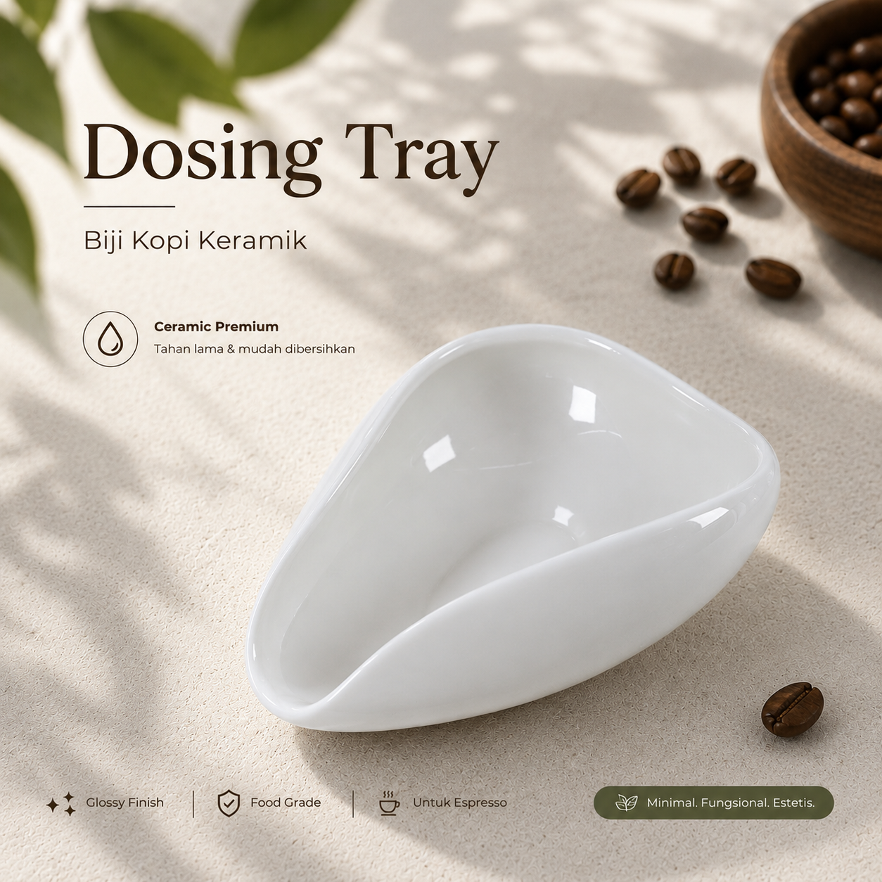 One Two Cups Coffee Dosing Tray Mangkok Takar Biji Kopi Keramik - OX40 Gambar produk One Two Cups Coffee Dosing Tray Mangkok Takar Biji Kopi Keramik - OX40 - Utama
