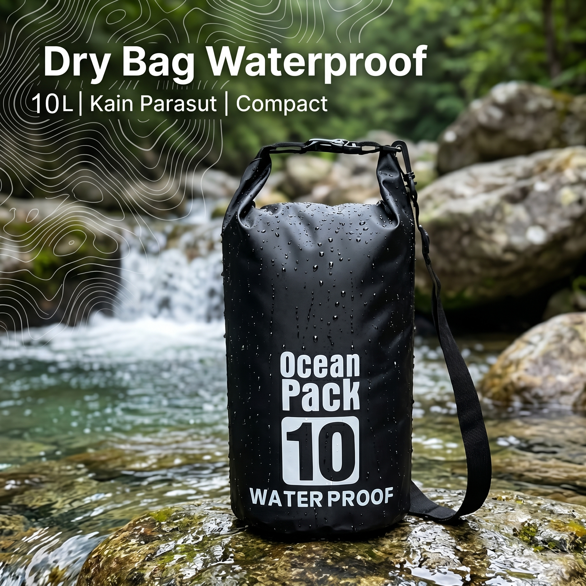 Dezlon Ocean Pack Dry Bag Waterproof Crossbody Tas Tahan Air Parasut 5L - INU142 Gambar produk Dezlon Ocean Pack Dry Bag Waterproof Crossbody Tas Tahan Air Parasut 5L - INU142 - Kemasan