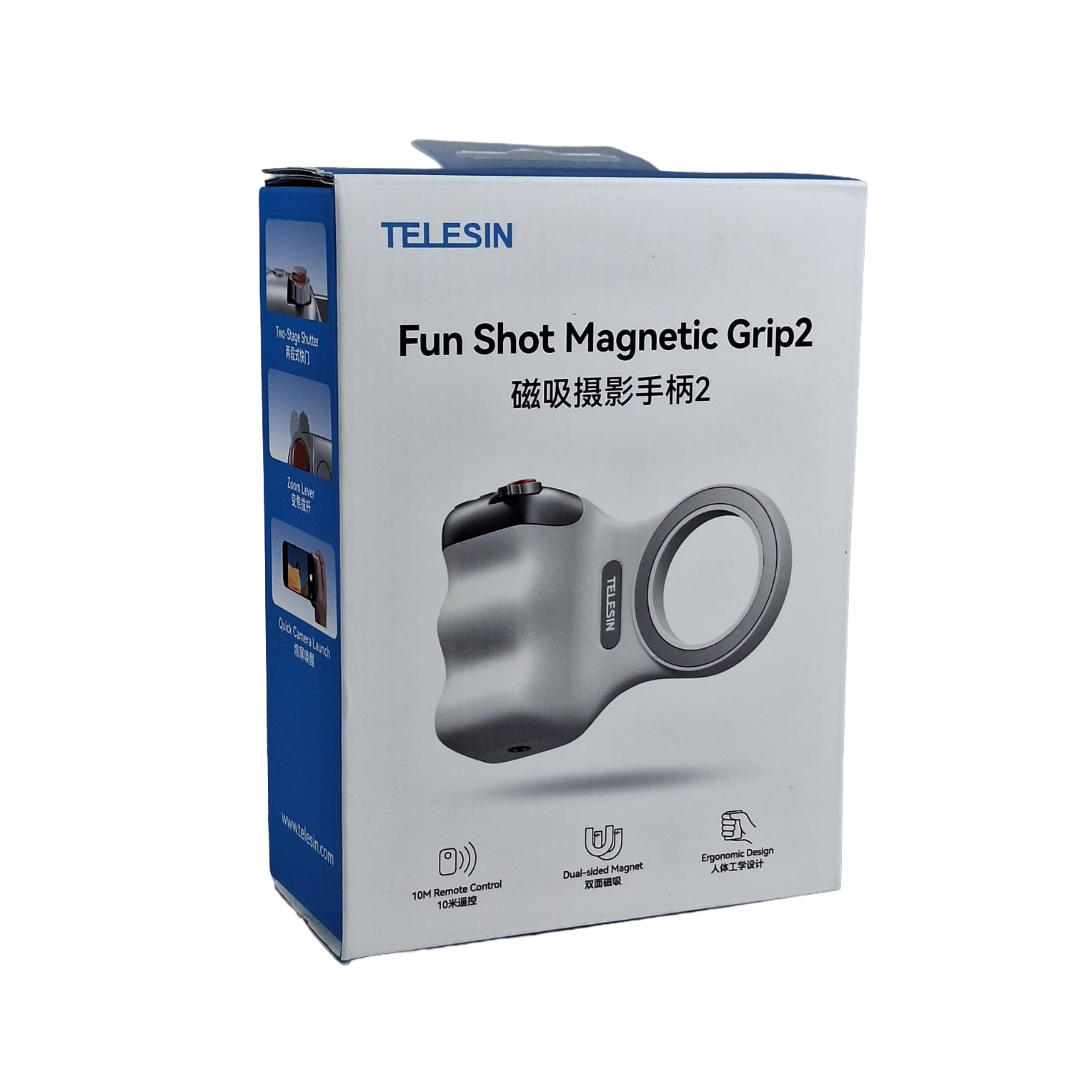 TELESIN Fun Shot Magnetic Grip 2 Phone DSLR Style Shutter for iPhone - TPMP001-01 Gambar produk TELESIN Fun Shot Magnetic Grip 2 Phone DSLR Style Shutter for iPhone - TPMP001-01 - Kemasan