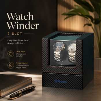 Rhodey Watch Winder Pemutar Jam Tangan Otomatis 3 Mode 2 Slot - W136T