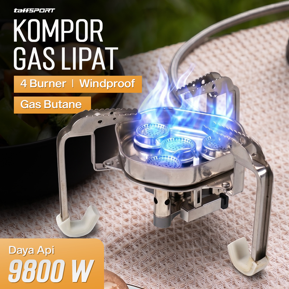 Gambar produk TaffSPORT Kompor Gas Portable Lipat Outdoor 4 Burner Camping Stove - OD543 - Utama