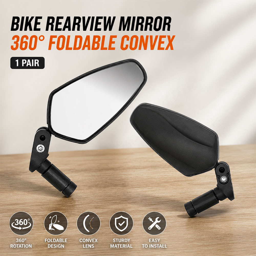 ROC Kaca Spion Sepeda Bike Rearview Mirror 360 Foldable Convex 1 Pair - FK-21 Gambar produk ROC Kaca Spion Sepeda Bike Rearview Mirror 360 Foldable Convex 1 Pair - FK-21 - Utama