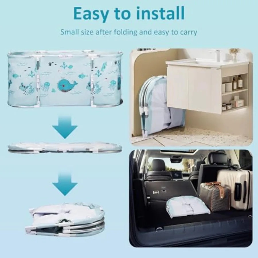 Xueqin SPA Bathtub Lipat Portable Adult Folding Bath 120x58x48cm - 18403 Gambar produk Xueqin SPA Bathtub Lipat Portable Adult Folding Bath 120x58x48cm - 18403 - 5