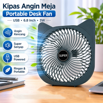 SUPER Kipas Angin Meja Portable Desk Fan USB 6.8 Inch 3W - M9