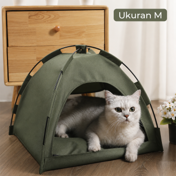 VOOPET Tempat Tidur Kucing Model Tenda Foldable Cat Bed with Pillow - VP2