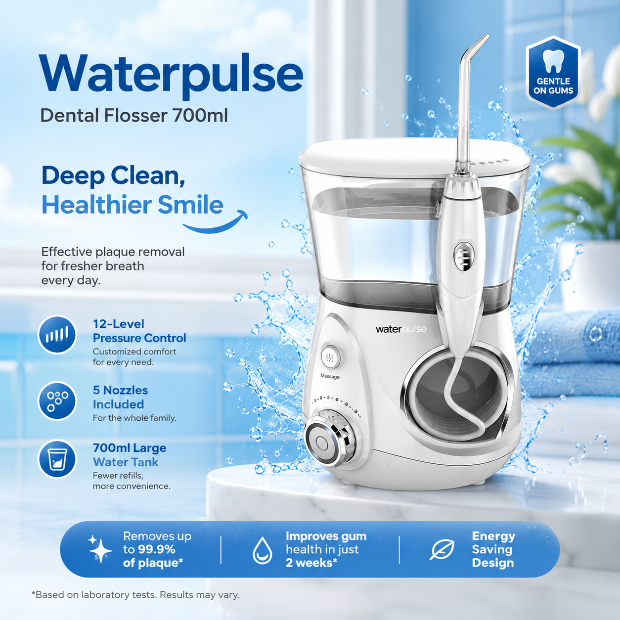 Waterpulse Dental Flosser Alat Semprot Pembersih Gigi 700ml - V660 Gambar produk Waterpulse Dental Flosser Alat Semprot Pembersih Gigi 700ml - V660 - Utama
