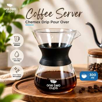 One Two Cups Coffee Server Chemex Drip Pour Over Borosilicate Glass - SE111