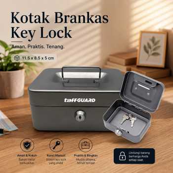 TaffGUARD Kotak Brankas Celengan Uang Safebox Key Lock 11.5x8.5x5cm - HC-11A