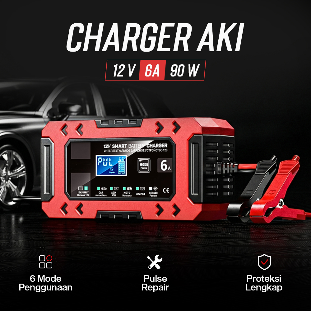 Gambar produk Charger Aki Mobil Motor Intelligent Battery Charger 12V 6A - FBC1206F - Utama