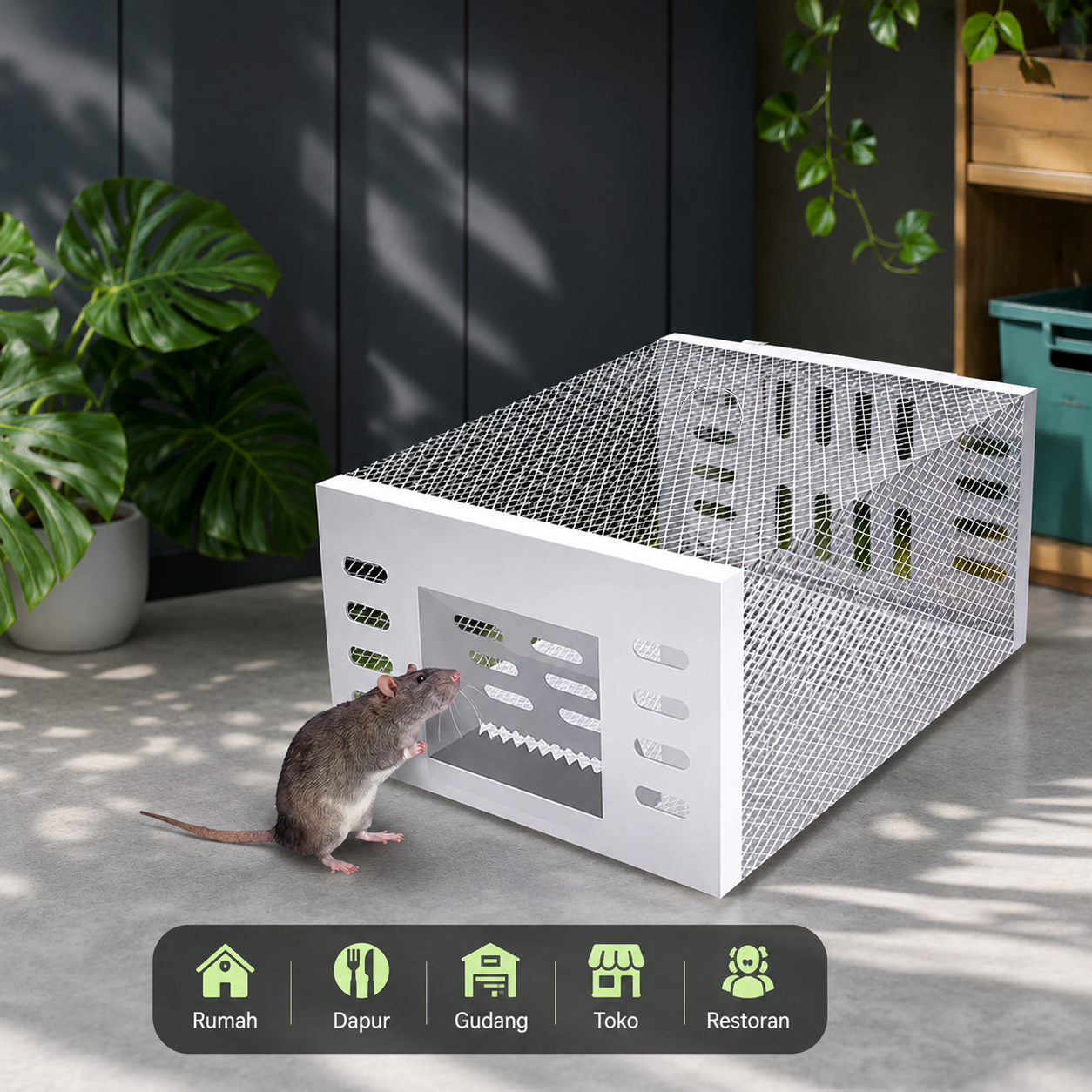 TaffHOME Jebakan Perangkap Tikus Besi Otomatis One Way Door Mousetrap - BG-22 Gambar produk TaffHOME Jebakan Perangkap Tikus Besi Otomatis One Way Door Mousetrap - BG-22 - 2