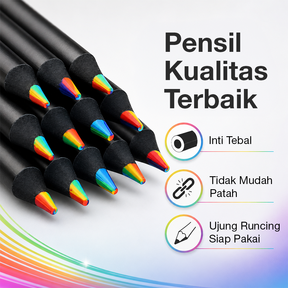 WEBOW Pensil Warna Rainbow Color Pencils Drawing Painting 10 PCS - XP003 Gambar produk WEBOW Pensil Warna Rainbow Color Pencils Drawing Painting 10 PCS - XP003 - 3