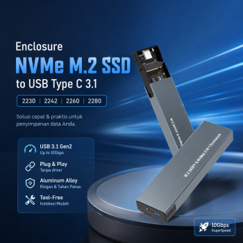 IRhasta Adapter Enclosure NVMe M.2 SSD to USB Type C 3.1 - HY2078