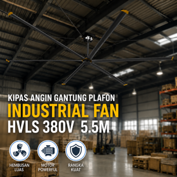 SOVE Titan Kipas Angin Gantung Plafon Industrial Fan HVLS 380V 5.5M - TR226