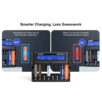 Gambar produk XTAR Charger Baterai 8 Slot AA AAA Li-Ion Ni-MH LCD Display USB Type C - L8 Pro - 4