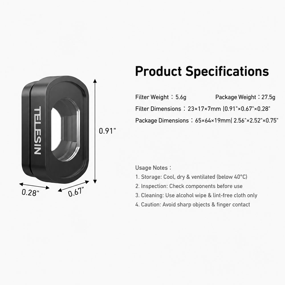 TELESIN Lensa Wide Angle Optical Glass for DJI Osmo Pocket 4/3 - S5-FLT-48-TDJ Gambar produk TELESIN Lensa Wide Angle Optical Glass for DJI Osmo Pocket 4/3 - S5-FLT-48-TDJ - 5