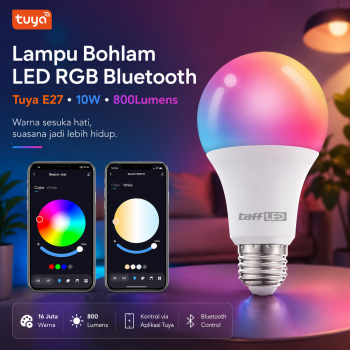 Gambar produk TaffLED Lampu Bohlam RGB Smart Bulb Bluetooth Control E27 800Lumen 10W - TY-10W