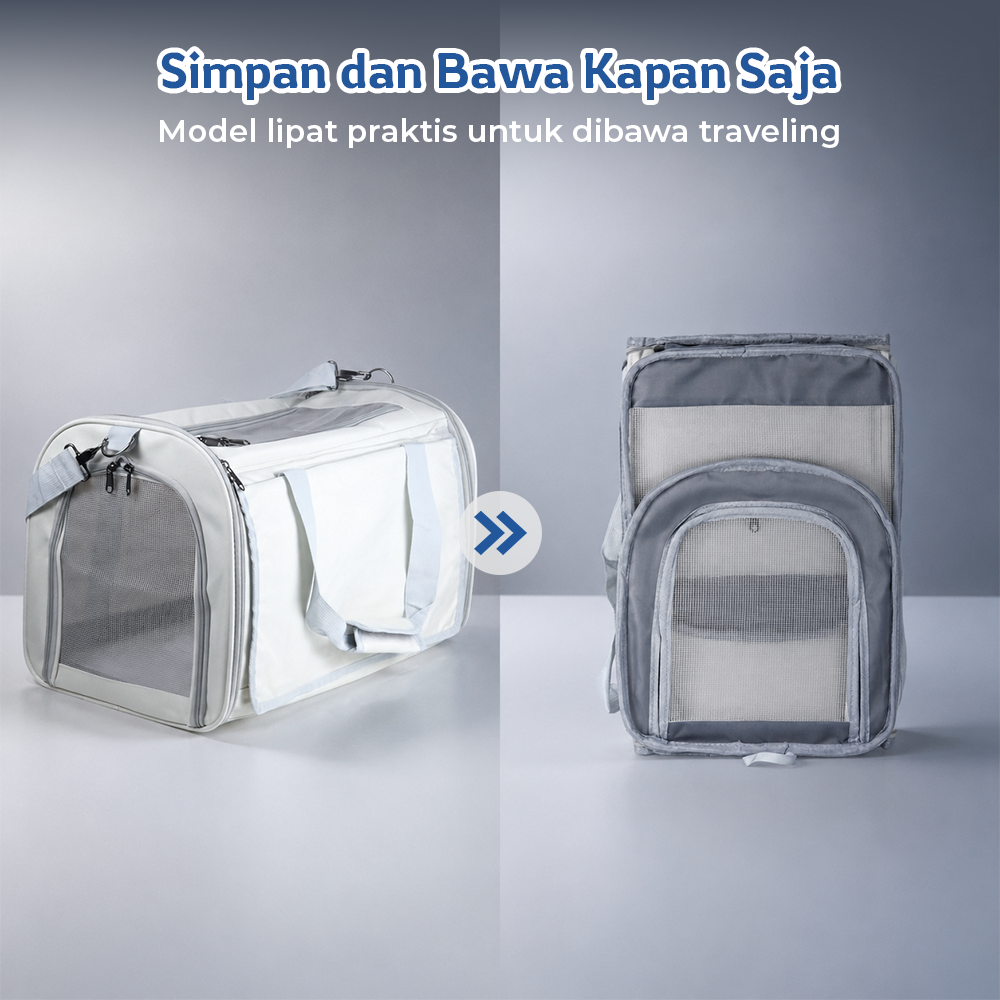 MEISU Tas Kandang Anjing Kucing Breathable Pet Carrier Bag 47x31x32cm - MS46 Gambar produk MEISU Tas Kandang Anjing Kucing Breathable Pet Carrier Bag 47x31x32cm - MS46 - 5