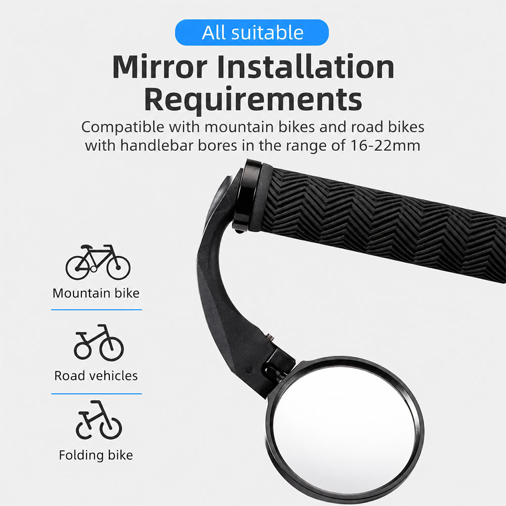 ROC Kaca Spion Sepeda Bike Rearview Mirror 360 Foldable Convex 1 Pair - FK-27/21 Gambar produk ROC Kaca Spion Sepeda Bike Rearview Mirror 360 Foldable Convex 1 Pair - FK-27/21 - 1