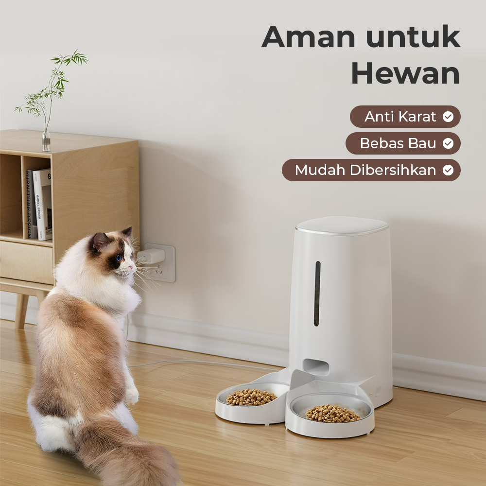 iPetmon Tuya Smart Tempat Makan Hewan Otomatis WIFI Food Dispenser 4L - PTM-101 Gambar produk iPetmon Tuya Smart Tempat Makan Hewan Otomatis WIFI Food Dispenser 4L - PTM-101 - 6