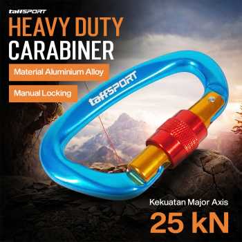 TaffSPORT Carabiner Aluminium Professional Heavy-Duty Locking 25kN - CE21