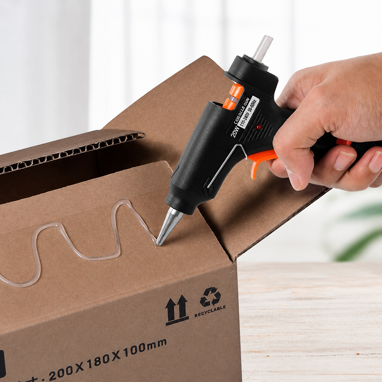 JOT Hot Melt Glue Gun Heating Tool Pistol Lem Tembak Panas 20W - QT-302 Gambar produk JOT Hot Melt Glue Gun Heating Tool Pistol Lem Tembak Panas 20W - QT-302 - 4