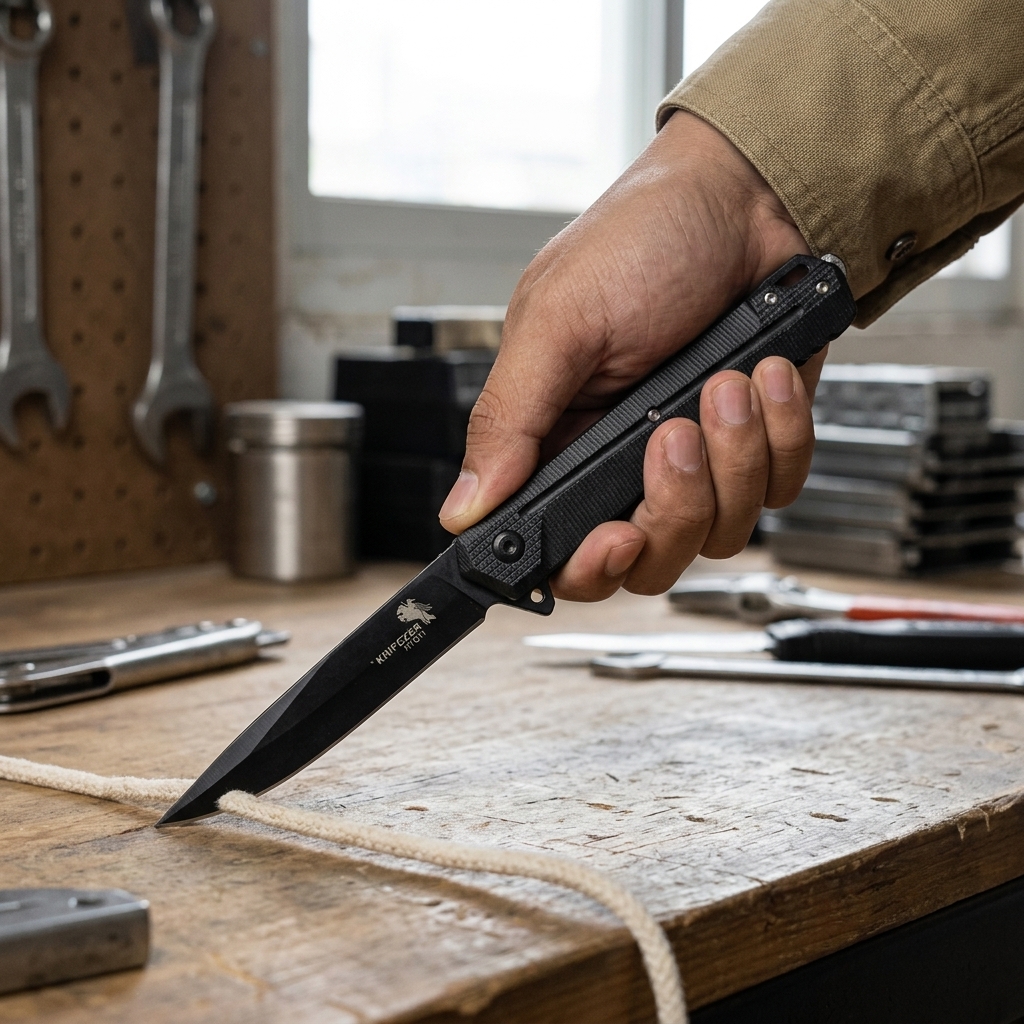 KNIFEZER Pisau Lipat EDC Portable Outdoor Survival Knife - HTG11 Gambar produk KNIFEZER Pisau Lipat EDC Portable Outdoor Survival Knife - HTG11 - 5