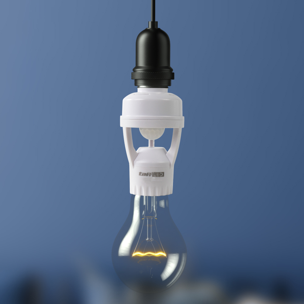 TaffLED Fitting Lampu Bohlam PIR Sensor 2000 LUX 240V 60W E27 - SP-150 Gambar produk TaffLED Fitting Lampu Bohlam PIR Sensor 2000 LUX 240V 60W E27 - SP-150 - 5