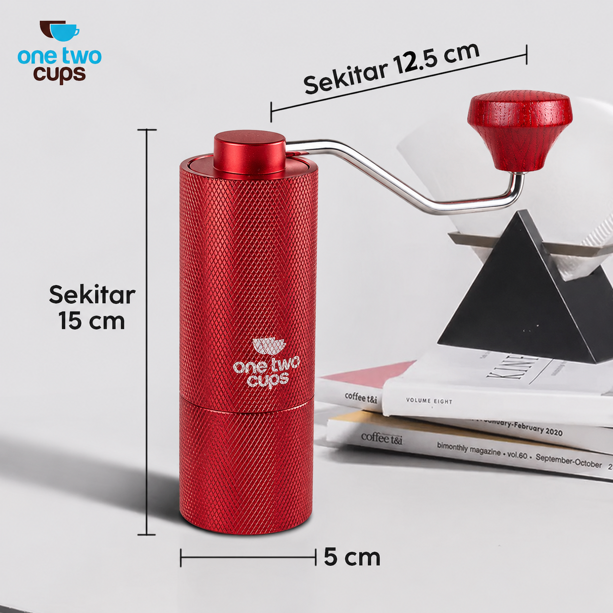 One Two Cups Penggiling Kopi Manual Coffee Grinder Burr Stainless - JN60 Gambar produk One Two Cups Penggiling Kopi Manual Coffee Grinder Burr Stainless - JN60 - 5