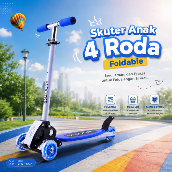 Gambar produk ANCHEER Maxi Skuter Anak 4 Roda Lipat Adjustable Kids Scooter - QZ-001