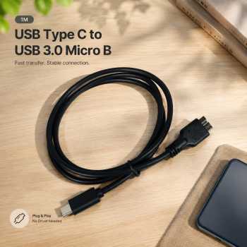 ROBOTSKY Kabel USB Type C to USB 3.0 Micro B HDD Data Cable 1M - SGC10