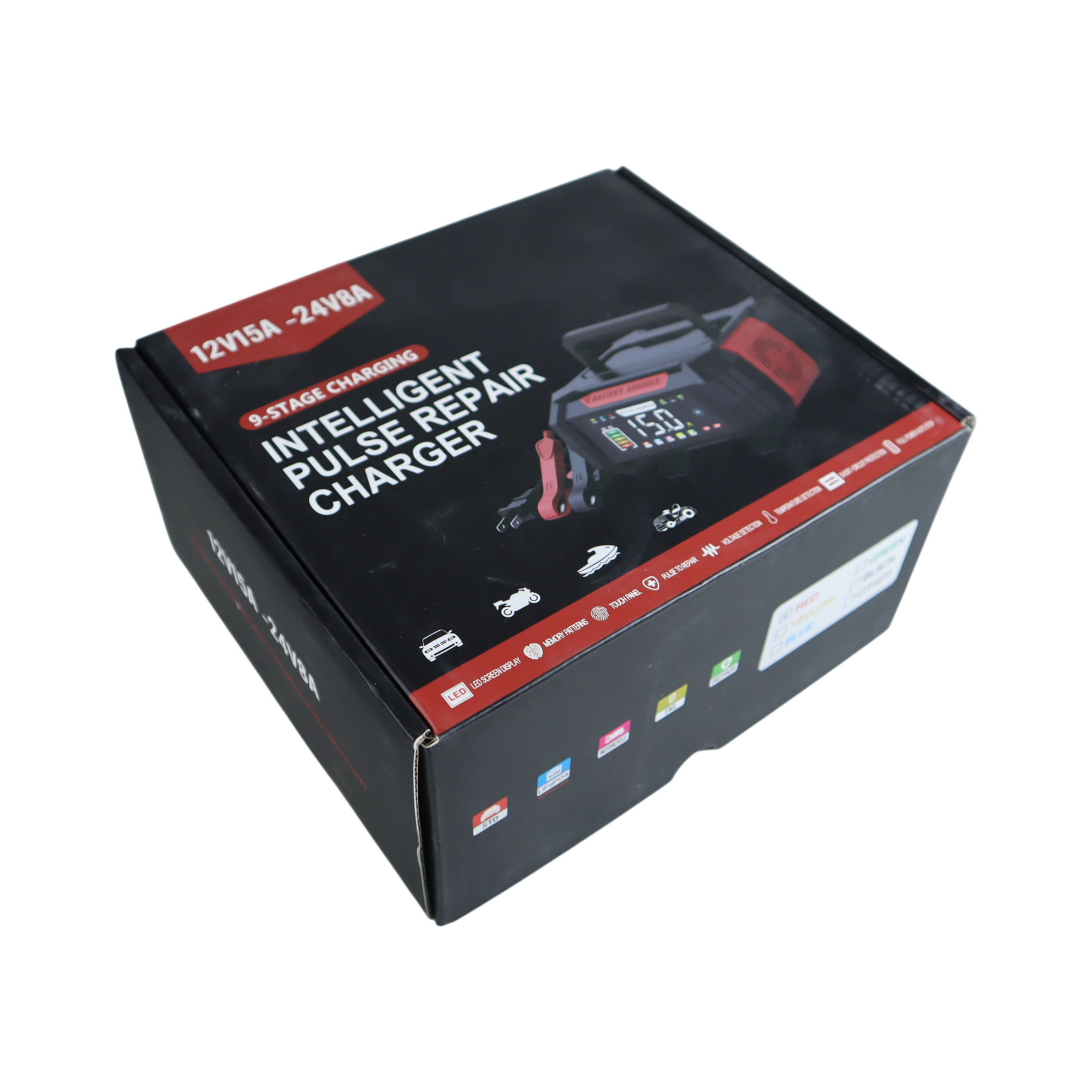 Taffware Charger Baterai Aki Mobil Motor Portable LED 250W 12/24V - RJ-E121501A Gambar produk Taffware Charger Baterai Aki Mobil Motor Portable LED 250W 12/24V - RJ-E121501A - Kemasan