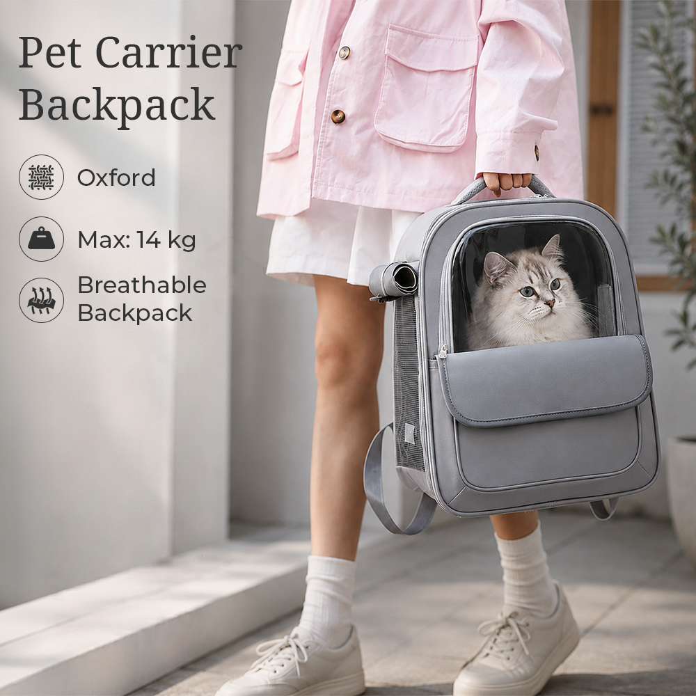 Moorpet Tas Kucing Anjing Pet Cargo Breathable Backpack Travel Oxford - M14 Gambar produk Moorpet Tas Kucing Anjing Pet Cargo Breathable Backpack Travel Oxford - M14 - Utama