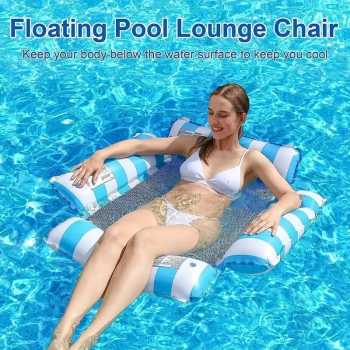 Gambar produk Doffy Pelampung Renang Floating Hammock Inflatable Water Bed 4 Pipes - FDJ40