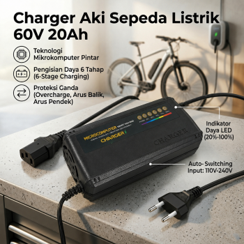 JHOPASS Charger Aki Sepeda Listrik Smart Battery Charger Portable - JH-20
