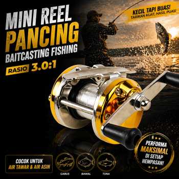 PULLINE Reel Pancing Mini Baitcasting Fishing Reel 3.0:1 100 - AC100