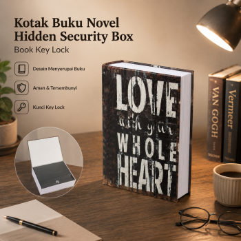 Gambar produk TaffGUARD Kotak Buku Novel Hidden Security Box Book Key Lock Size L Love - KB-20L