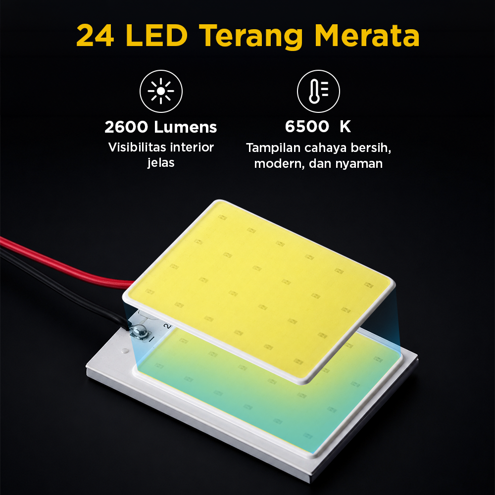 HVIERO Chip Lampu LED COB SMD Interior Mobil 6500K 5W 12V 4 PCS 26x36mm - COB2636-DC12-5 / COB1626-DC12-5 Gambar produk HVIERO Chip Lampu LED COB SMD Interior Mobil 6500K 5W 12V 4 PCS 26x36mm - COB2636-DC12-5 / COB1626-DC12-5 - 1