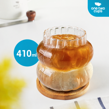 One Two Cups Gelas Kaca Aesthetic Kopi Teh Straight Stripe Shape Glass - GK23