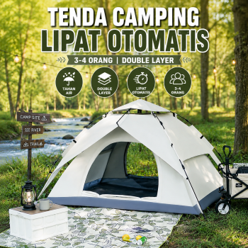 WEST TUNE Tenda Camping Lipat Otomatis 3-4 Orang Double Layer - SH-500