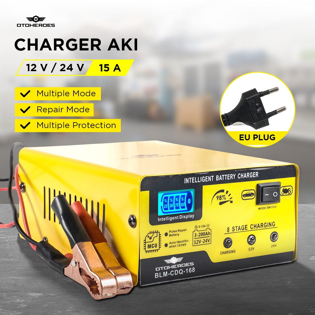 OTOHEROES Charger Aki Mobil Car Battery Charger 12V/24V 15A - BLM-CDQ-168 Gambar produk OTOHEROES Charger Aki Mobil Car Battery Charger 12V/24V 15A - BLM-CDQ-168 - Utama