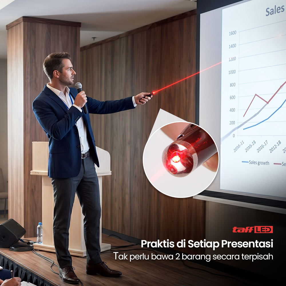 TaffLED Pulpen 4in1 Senter Laser Pointer Pen dan Stylus Tinta Hitam - T0054 Gambar produk TaffLED Pulpen 4in1 Senter Laser Pointer Pen dan Stylus Tinta Hitam - T0054 - 2