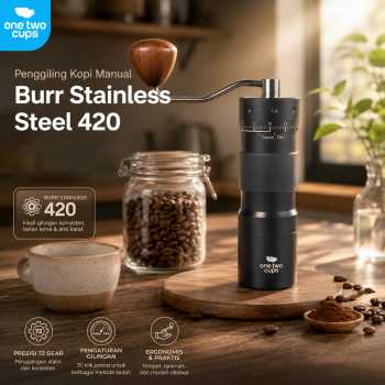 One Two Cups Alat Penggiling Kopi Manual Grinder Stainless Core 72Gear - R50