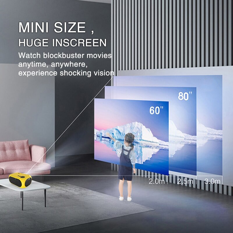 Taffware Proyektor Mini LCD Full HD 1080P 1200 Lumens Home Theater - M24 Gambar produk Taffware Proyektor Mini LCD Full HD 1080P 1200 Lumens Home Theater - M24 - 6