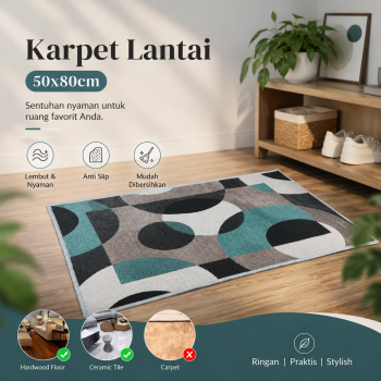 AARDMAN Karpet Lantai Abstrak Permadani Bulu Lembut Abstract Carpet - BQ001