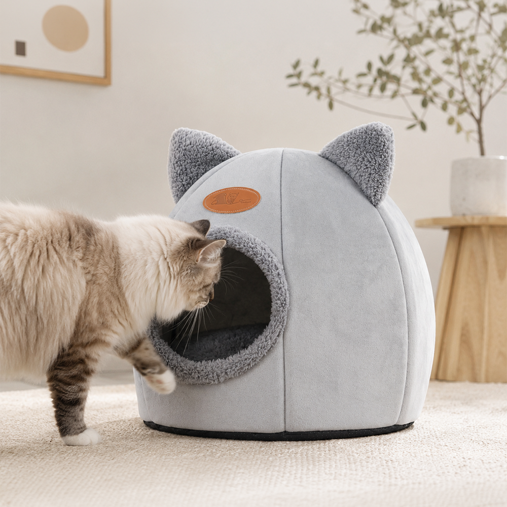 AOXIN Tempat Tidur Hewan Peliharaan Kucing Cat House Tent M - HTC01 Gambar produk AOXIN Tempat Tidur Hewan Peliharaan Kucing Cat House Tent M - HTC01 - 4