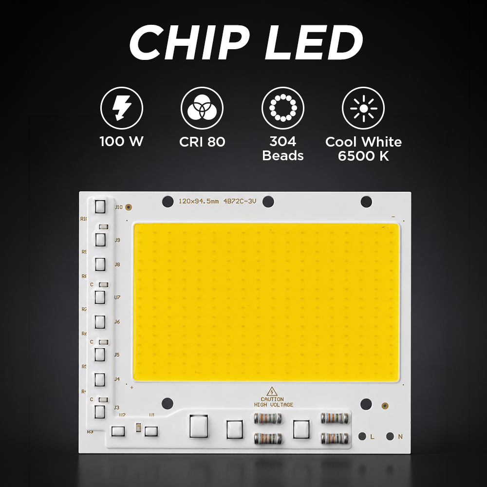 Ovicart LED COB Chip Driver Free 220V 5054 Lamp Board Beads 304 Cool White 6500K 100W - HO15 Gambar produk Ovicart LED COB Chip Driver Free 220V 5054 Lamp Board Beads 304 Cool White 6500K 100W - HO15 - Utama